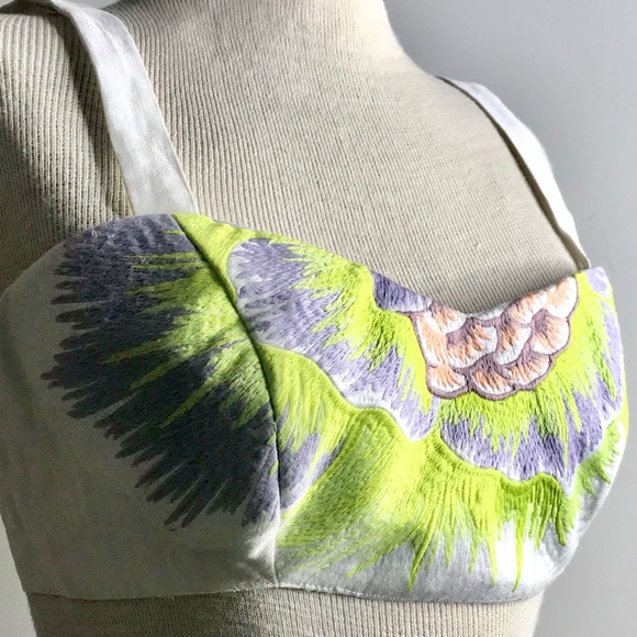 MARA HOFFMAN Embroidered Crop Top Bandeau Top 8 - Picture 13 of 15